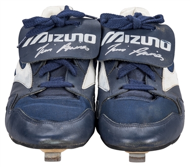 Circa 1990 Tim Raines Expos Game Used & Dual Signed Mizuno Cleats (JT Sports & JSA) 